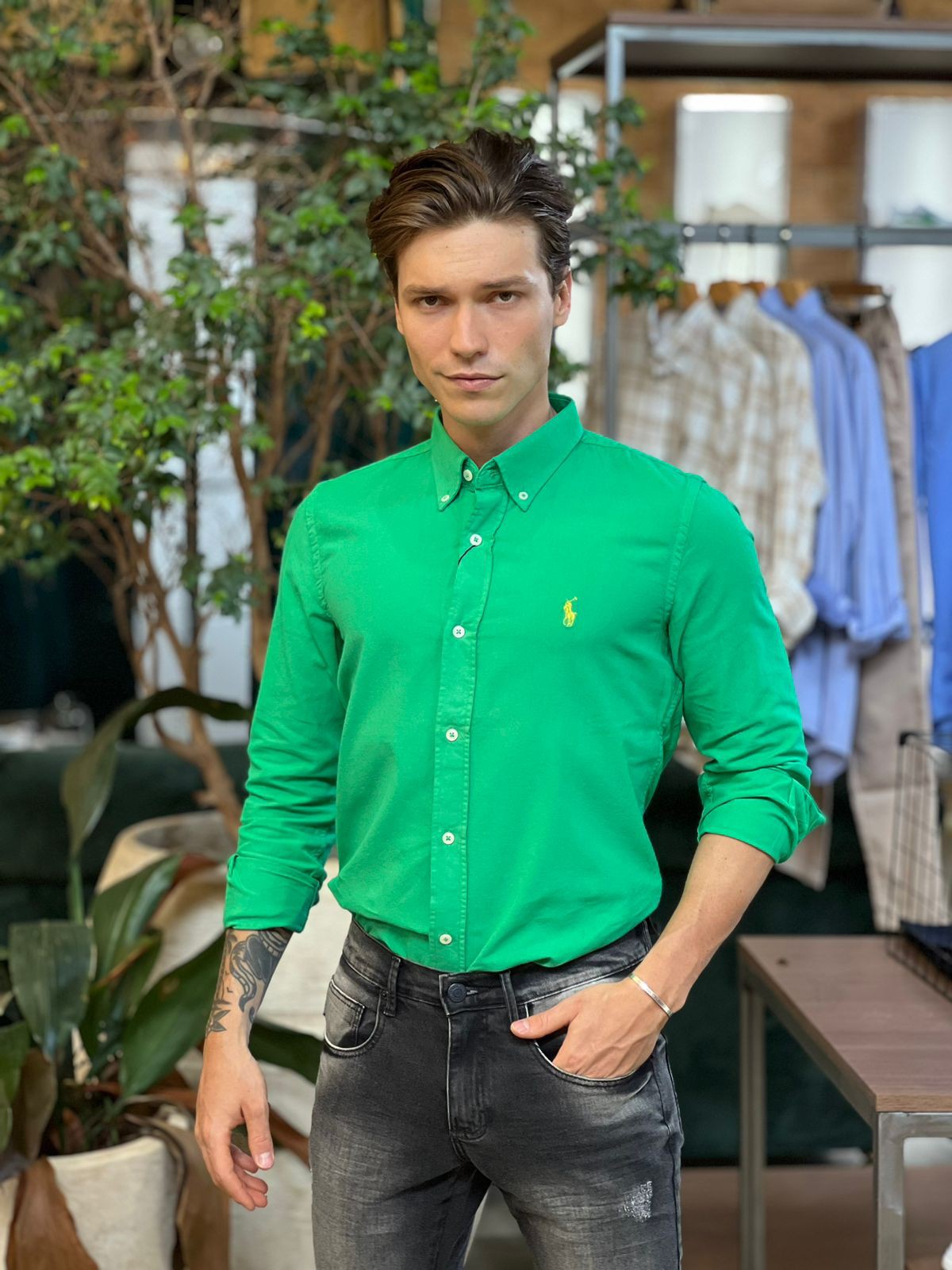 Camisa Oxford R.L Verde Bandeira - New Man Store | Moda Masculina