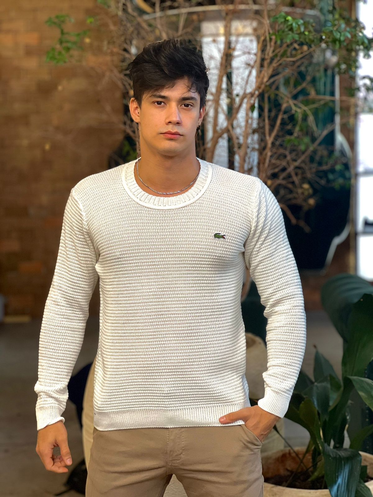 Suéter Lacoste Branco - New Man Store | Moda Masculina