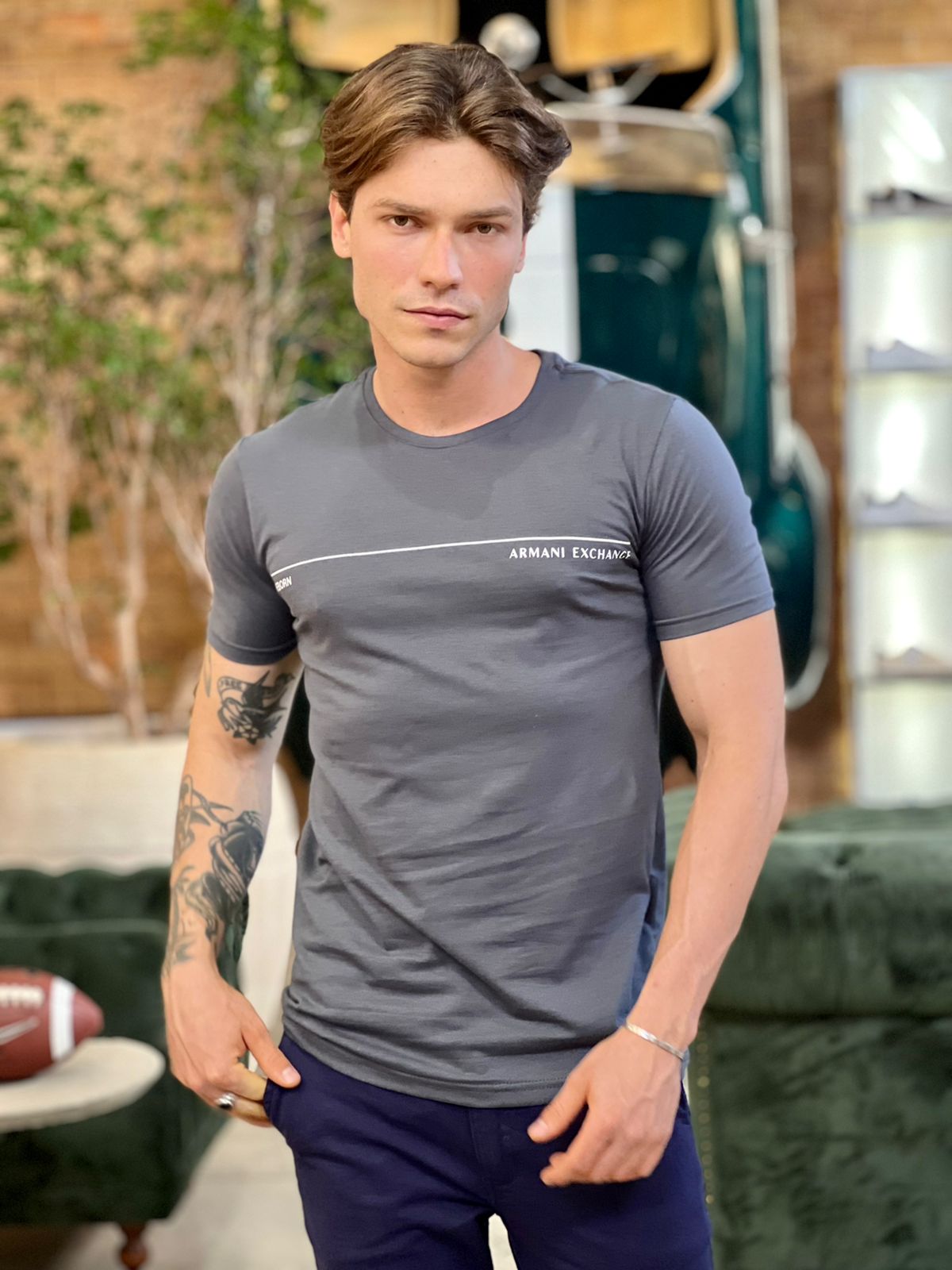 Camiseta John John Basic Logo Mescla Masculina - Cinza