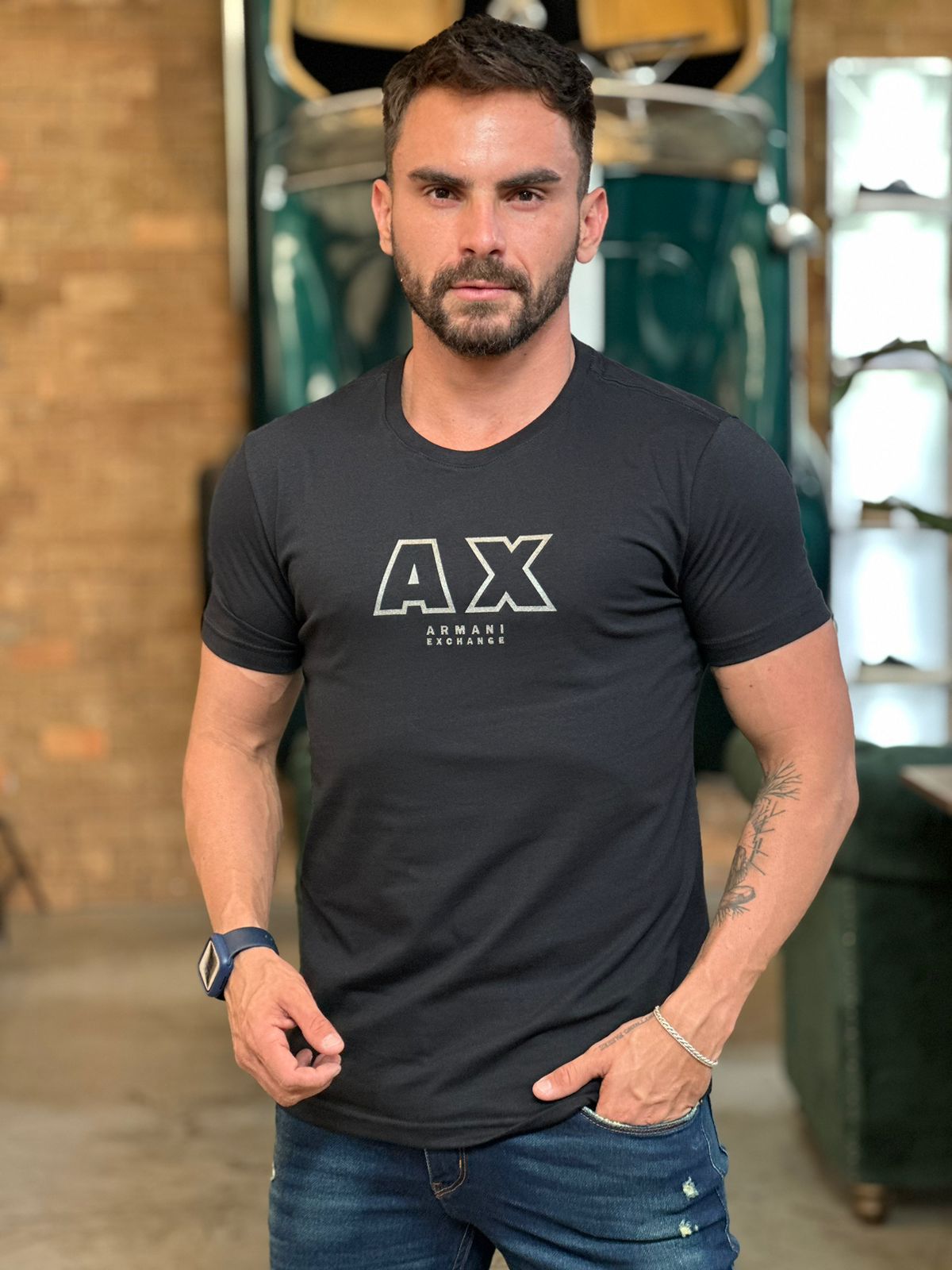 Camiseta Armani Exchange Slim Fit Preto,, - New Man Store | Moda Masculina