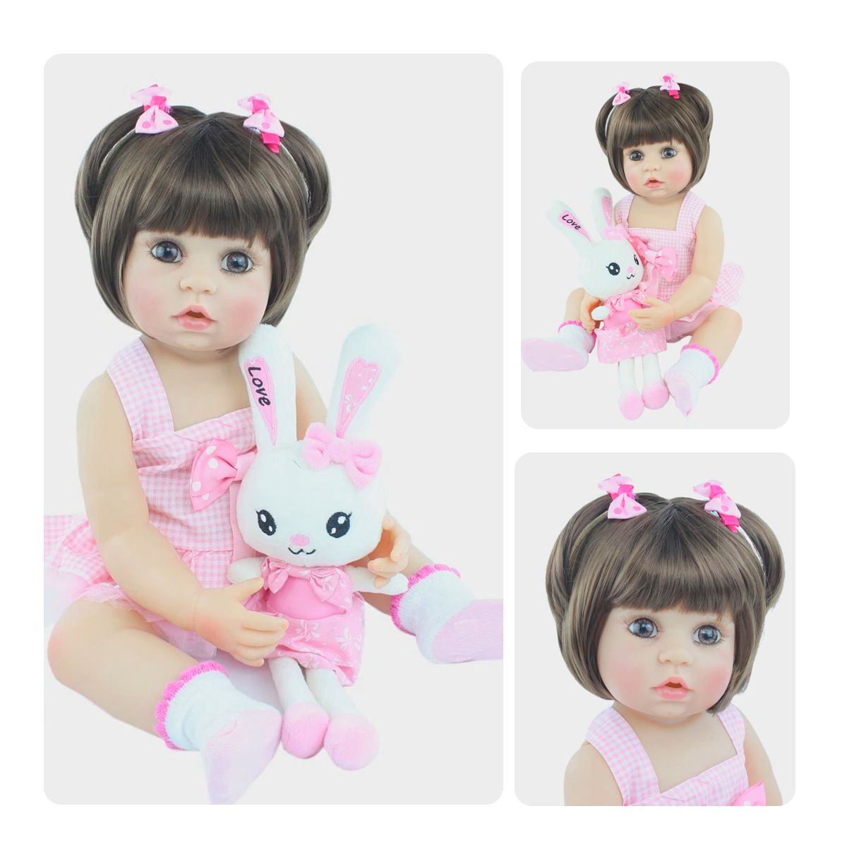 Boneca Bebe Reborn Malkitoys Tecido Realista Yasmin 48cm - Malki toys