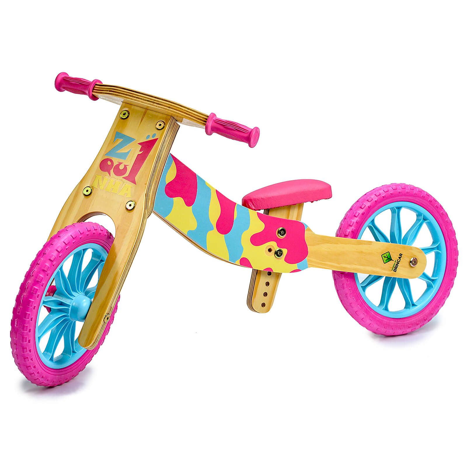 Bicicleta de Equilíbrio 2 em 1 Z1quinha Candy | Madeira de Brincar - Madeira  de Brincar