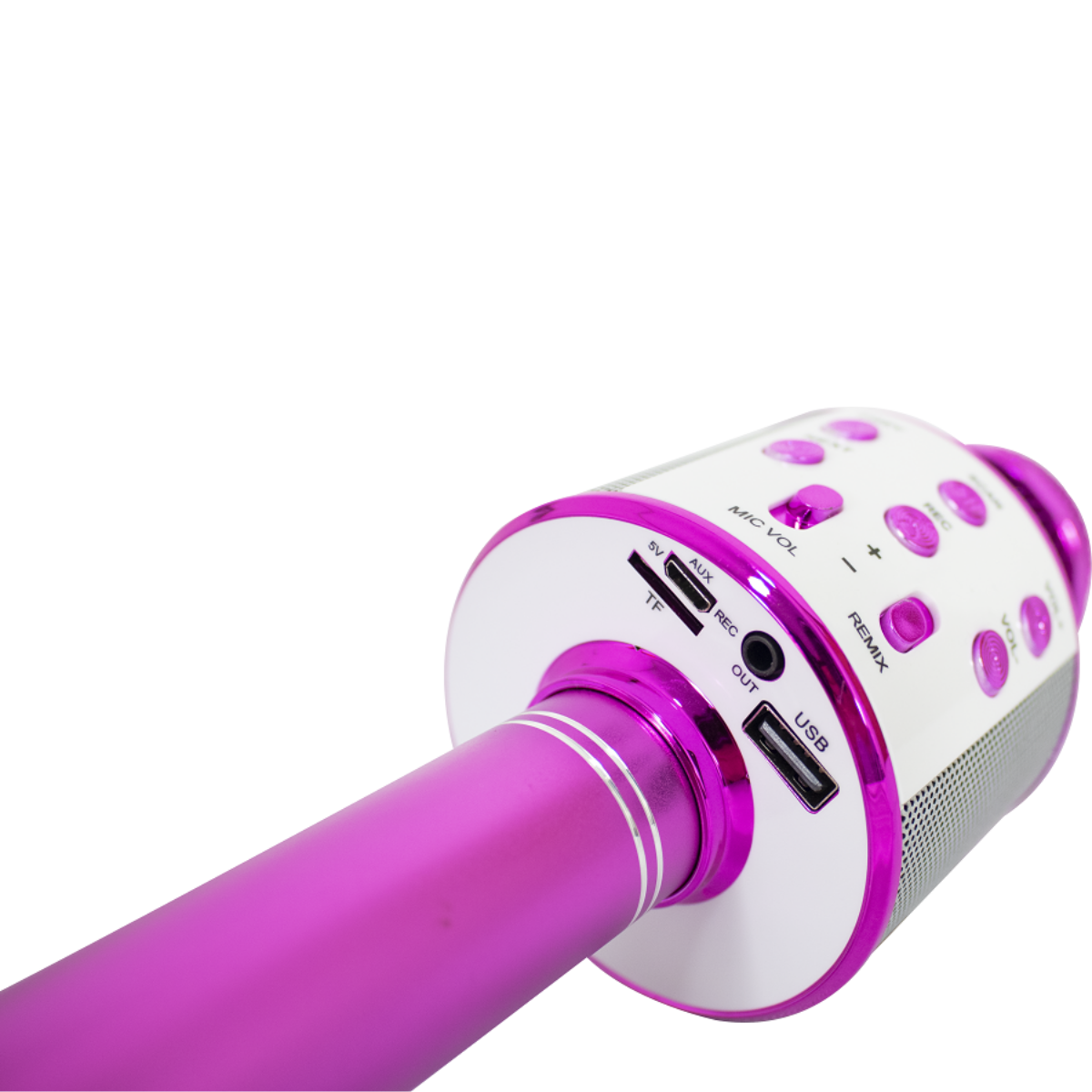 Microfone Bluetooth Sem Fio Spring Karaokê Kids SPK-015 Rosa - O