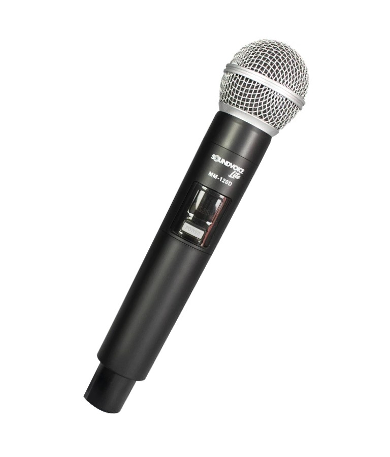 Microfone Sem Fio Dinâmico Cardioide Duplo Soundvoice MM-120D - O