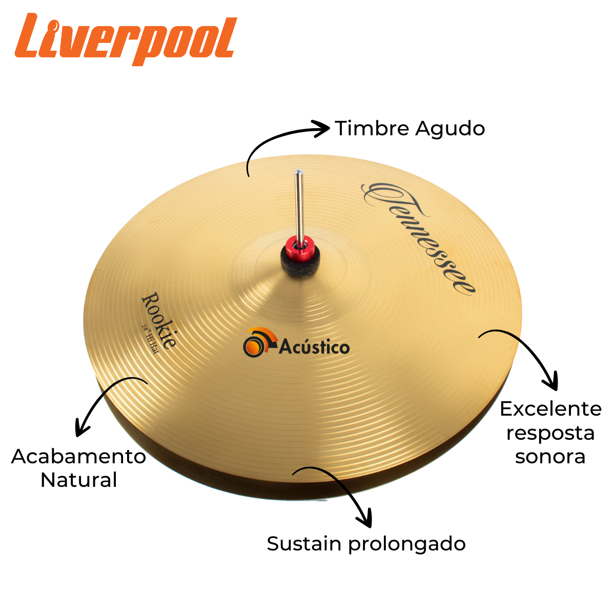 レア　DOWRY POLE PATRICK HUNT Prato De Bateria Liverpool Tennessee Rookie Hi-hat 14