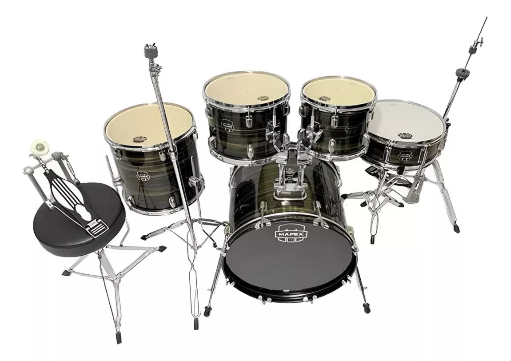 Bateria Acústica Mapex Comet Cor Ebony Yellow Grain - O Acústico