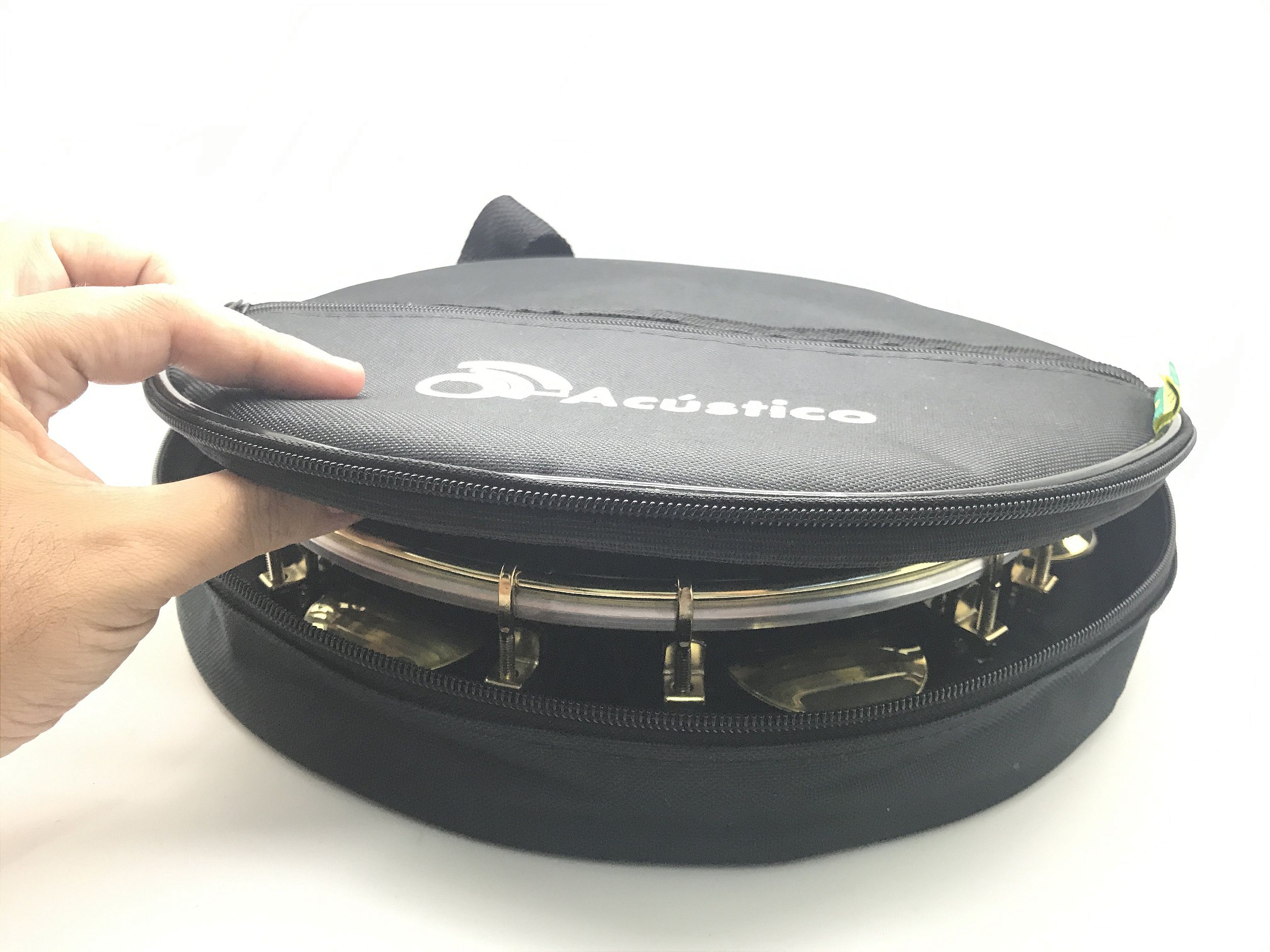 Contemporânea Pandeiro 10 Preto Tar Dupla Dourado 31ppd + bag - O