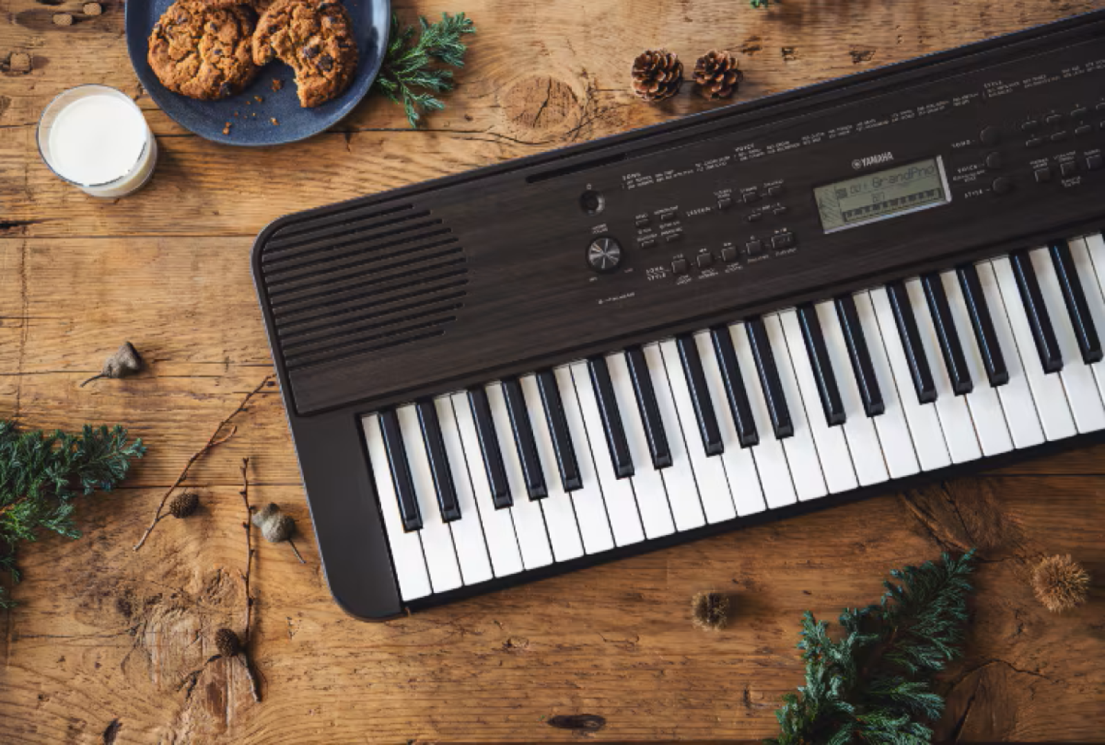 Yamaha PSR-E360DW 61鍵盤 ダークウッド Teclado Arranjador Yamaha PSR-E360DW 61 Teclas Dark Walnut - O