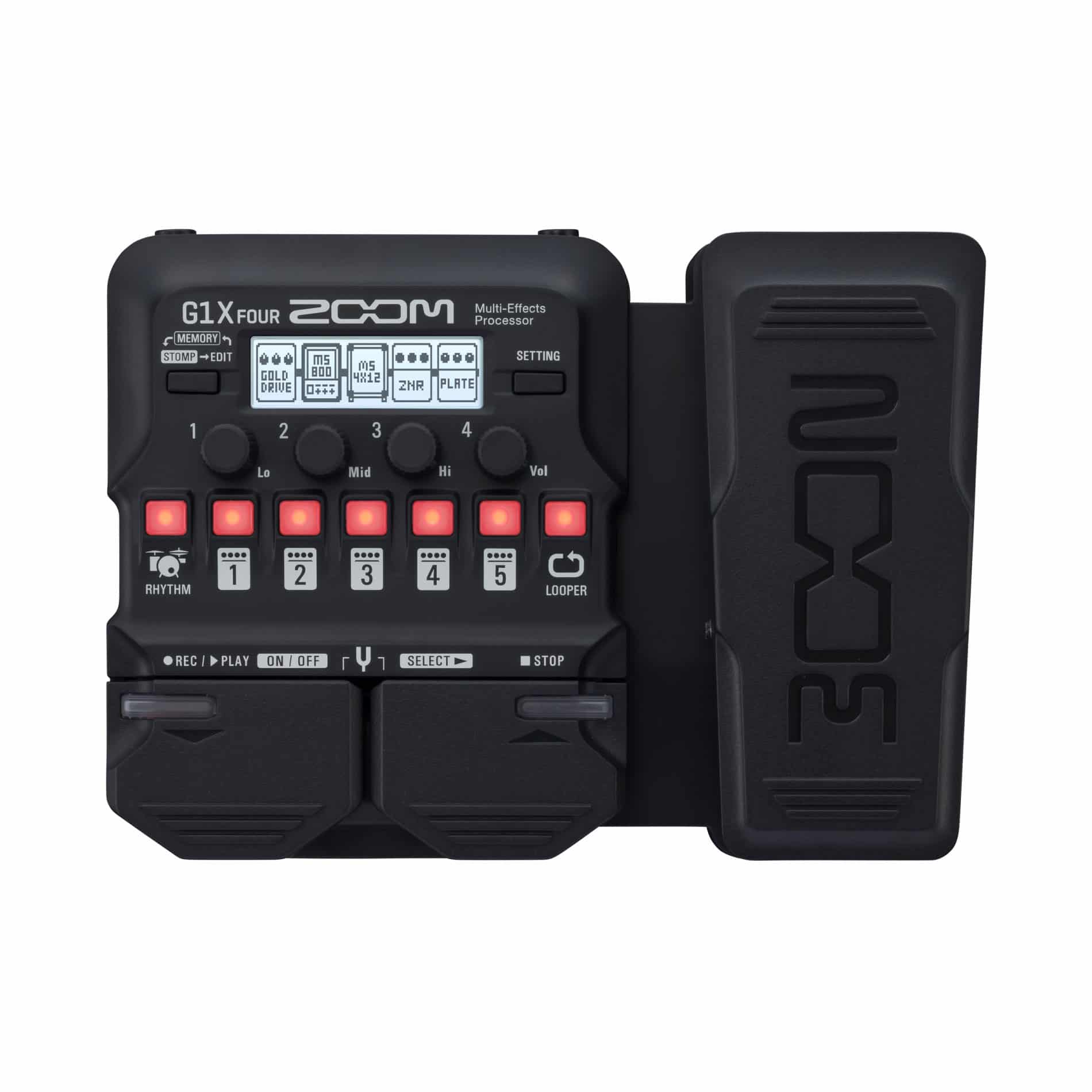 Pedal de Guitarra Multi-Efeitos Zoom-G1X Com Pedal Expressão - O