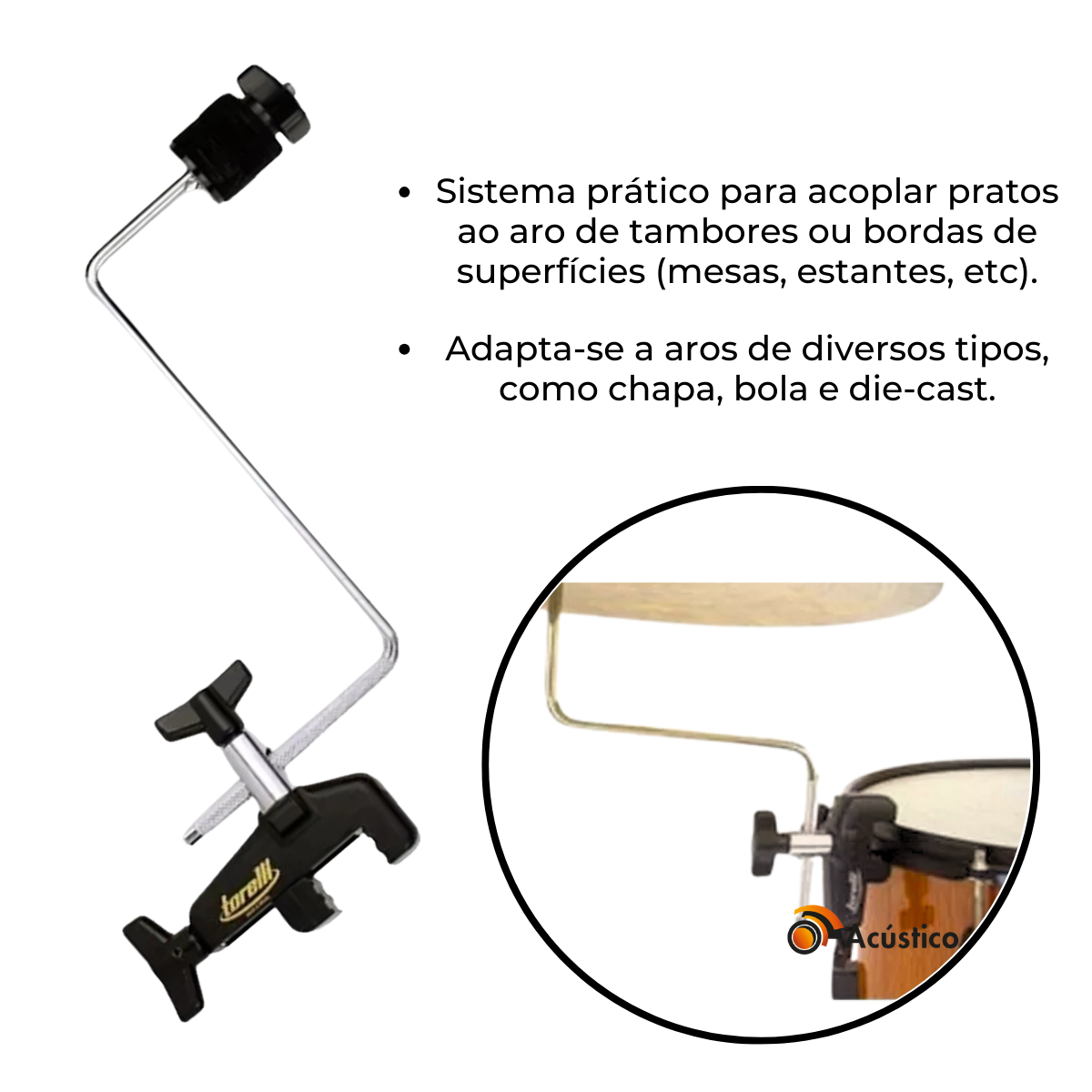 Multi Clamp Haste Para Prato Torelli TA412 - O Acústico