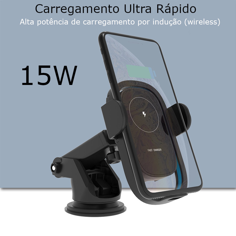 Suporte Carregador Veicular Por Indução + Carregador Usb Turbo 50W - Omniie