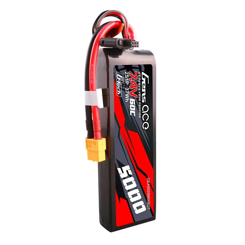 Gens ace 5000mAh 7.4V 40C 2S Boitier Rigide Lipo - Jeux et jouets Gens