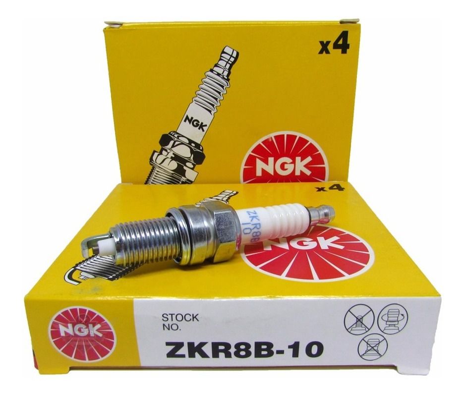 ZKR7A-10 KIT 4 CANDELE NGK GAS METANO BENZINA FIAT 500 DOBLO FIORINO 1200  1400