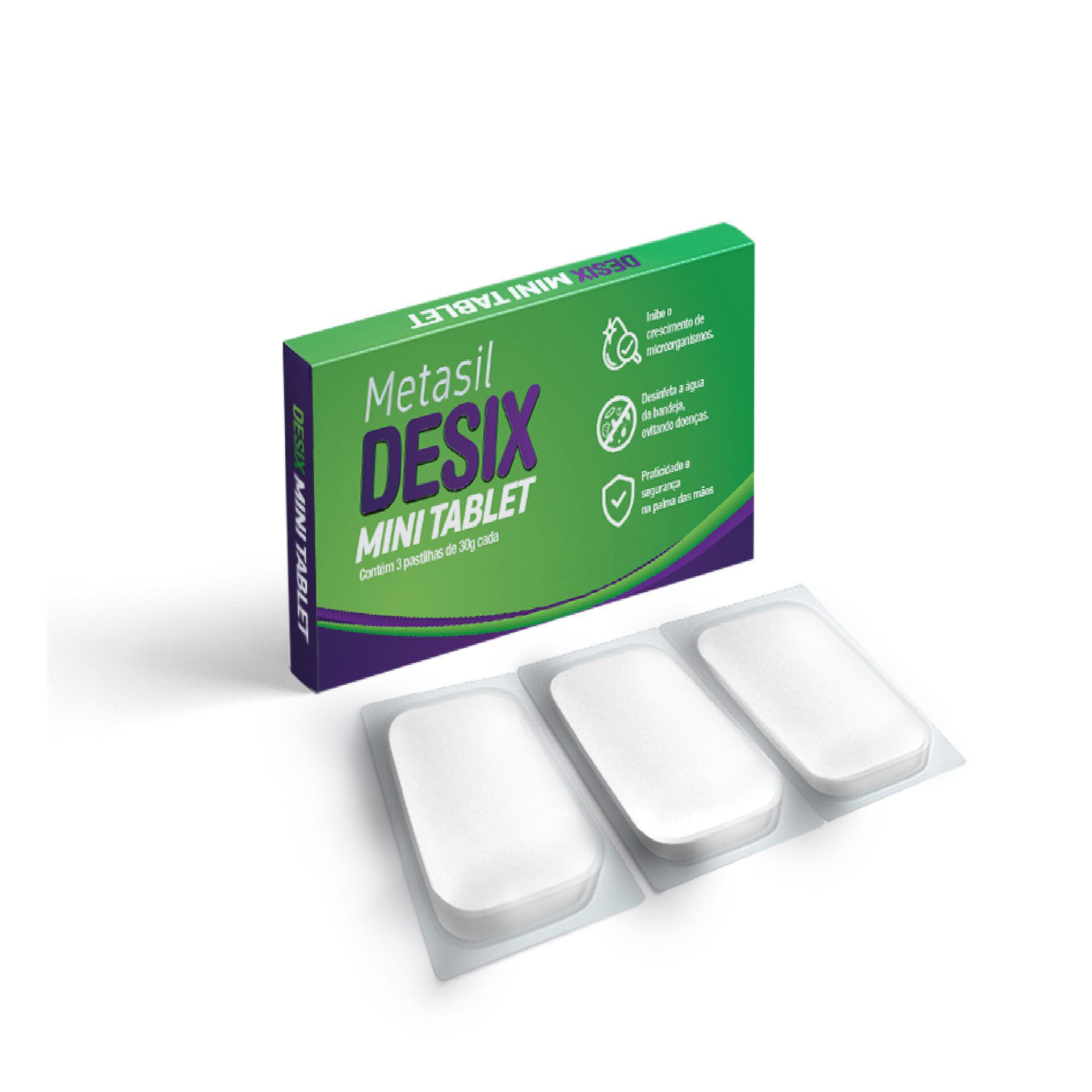 Desinfetante Bactericida Desix Mini Tablet 30g - 3 Pastilhas - Gatti Química