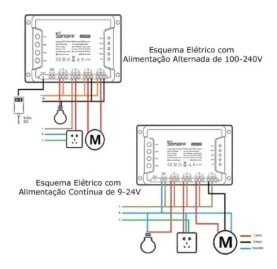Sonoff 4ch R3 PRO de 4 Canais Wifi Módulo para Automação Residencial