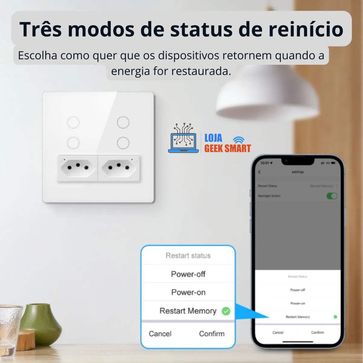 Interruptor Inteligente Wifi Nova Digital de 4 Botões e 2 Tomadas ...