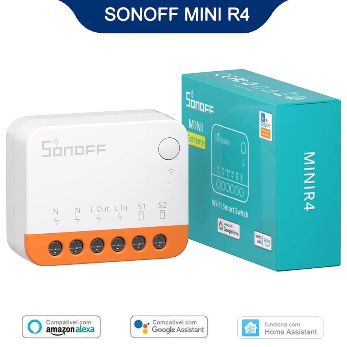 Sonoff Mini R2 - Modulo Interruptor Inteligente - Funciona Alexa, Google
