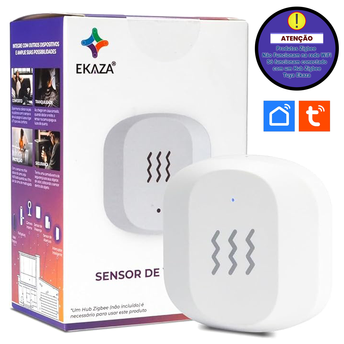 Sensor de Vibração Inteligente Para Automação Zigbee Tuya Ekaza - Loja Geek  Smart - Automação Residencial | Informática