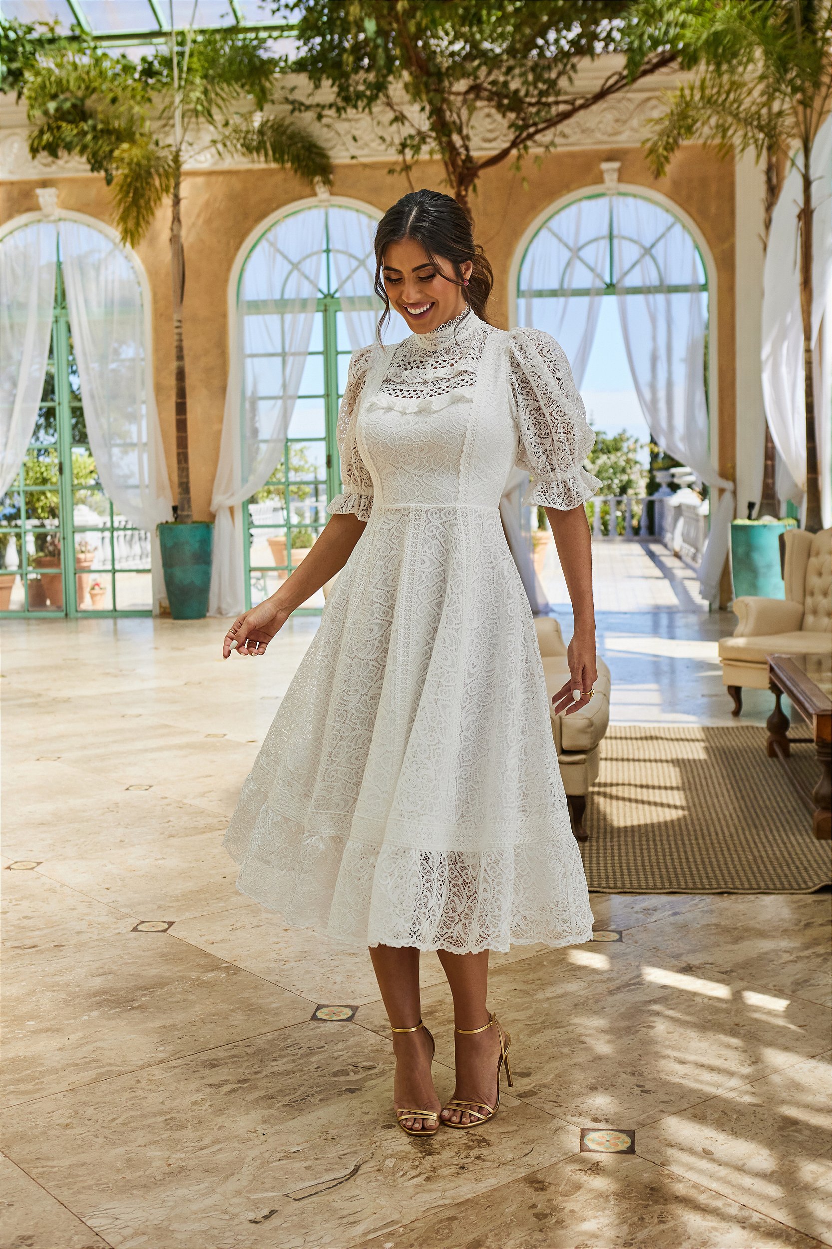 Noiva Civil Roupa Para Jantar De Noivado Vestido Branco Noivado