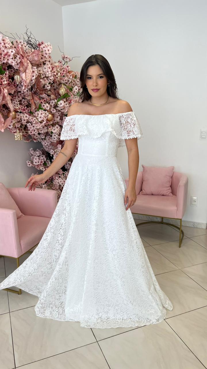 Noiva Ombro Vestido Noiva Renda Francesa Vestido Noiva Ombro A