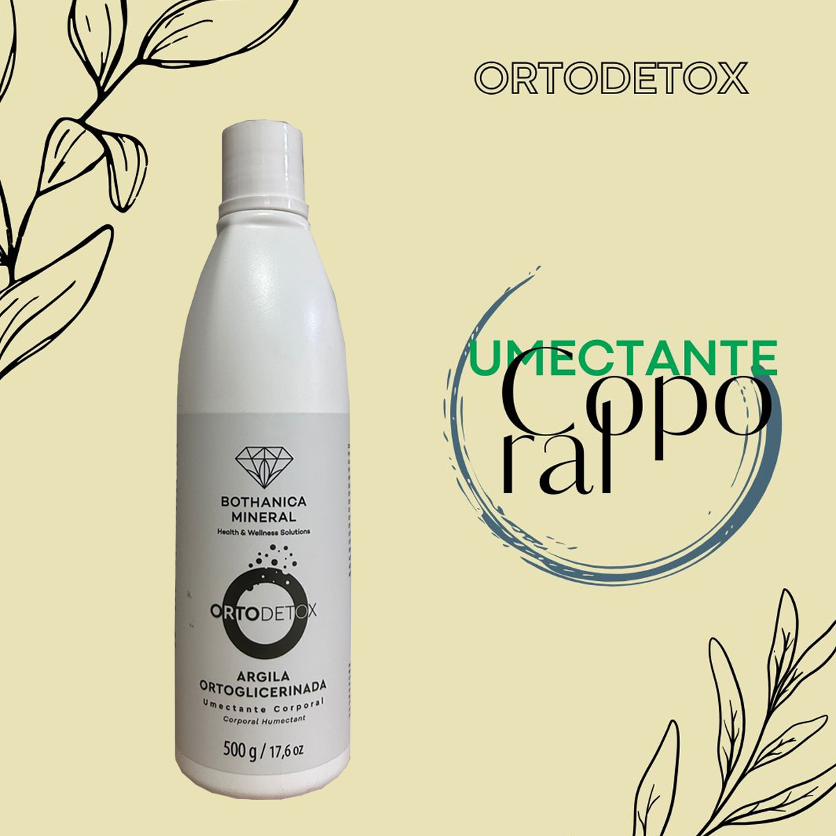 Umectante Corporal Argila Ortodetox 500g Bothanica Mineral