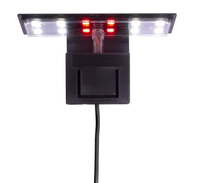 LUMINARIA LED SOMA X3 PRETA (5W) LED BRANCO/VERMELHO 127V Rei dos