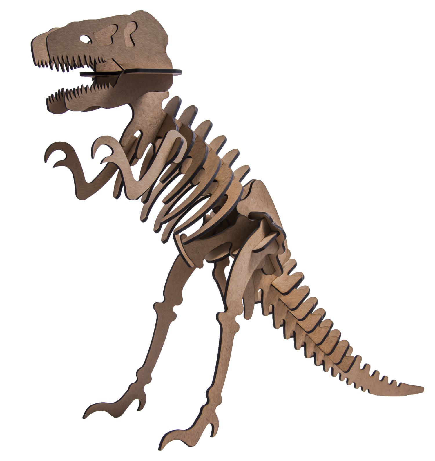 Quebra Cabeça 3D Dinossauro T- Rex - 30 Peças - MDF Cru - Corte a