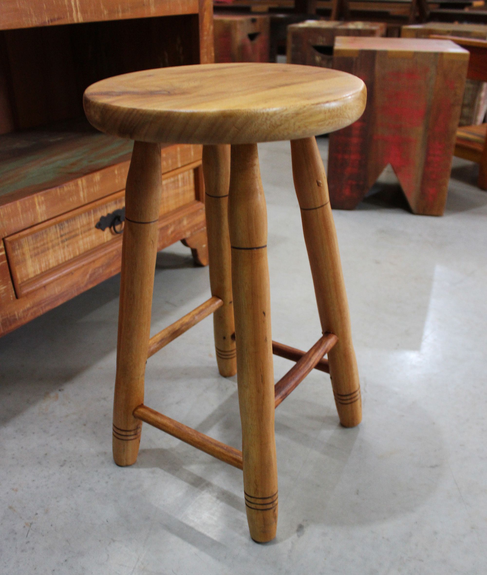 Kit 08 Banqueta Alta Redonda Giratória Elsa Madeira Suede Azul Turquesa