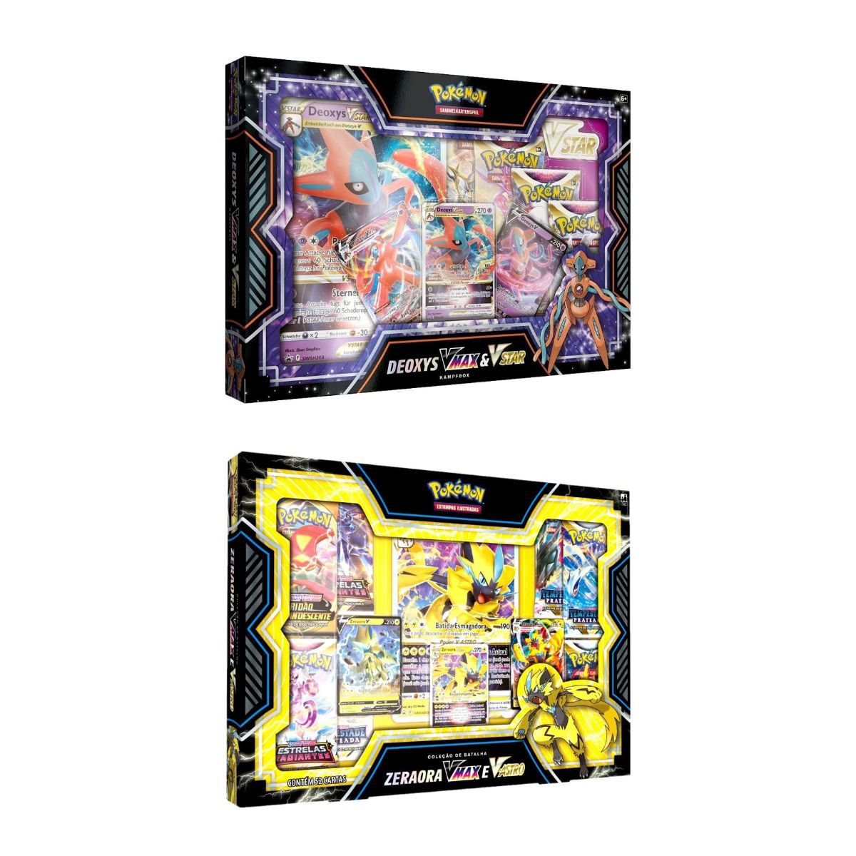 Box Jogo Cartas Pokémon Coleção Deoxys VMax Astro Tcg Copag em