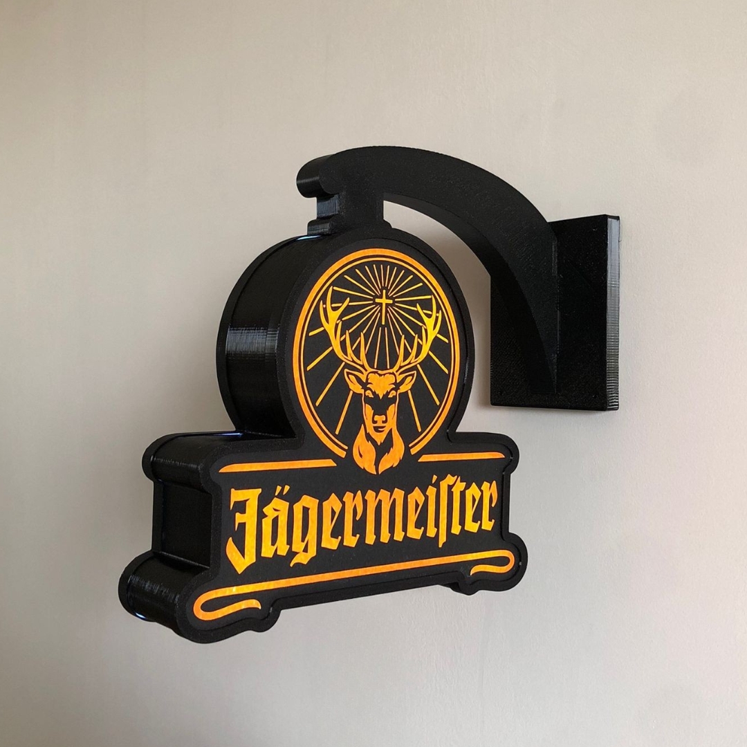 Luminoso Dupla Face Jagermeister - EU CURTO ISSO DECORATIVOS