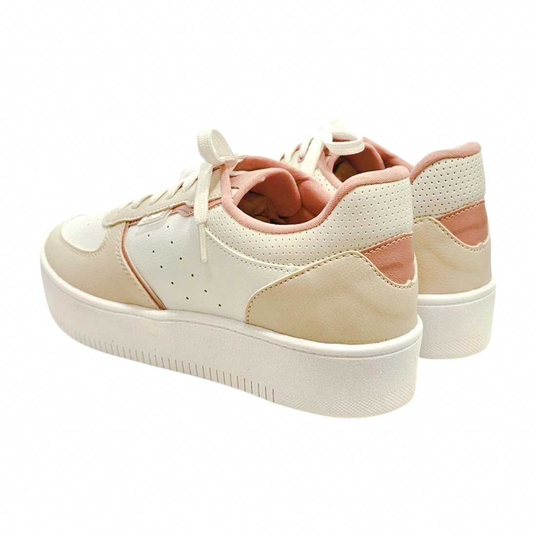 Tênis Love Sola Alta Detalhe Rosé - Branco - Glamour Pink