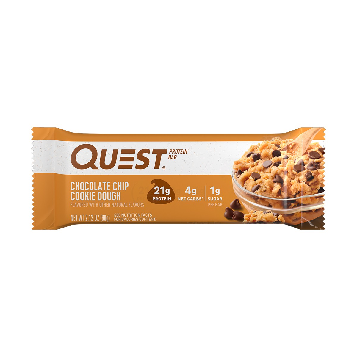 QUEST PROTEIN BAR CHOC CHIP COOKIE DUOGHT 12 BARS QUEST NUTRITION
