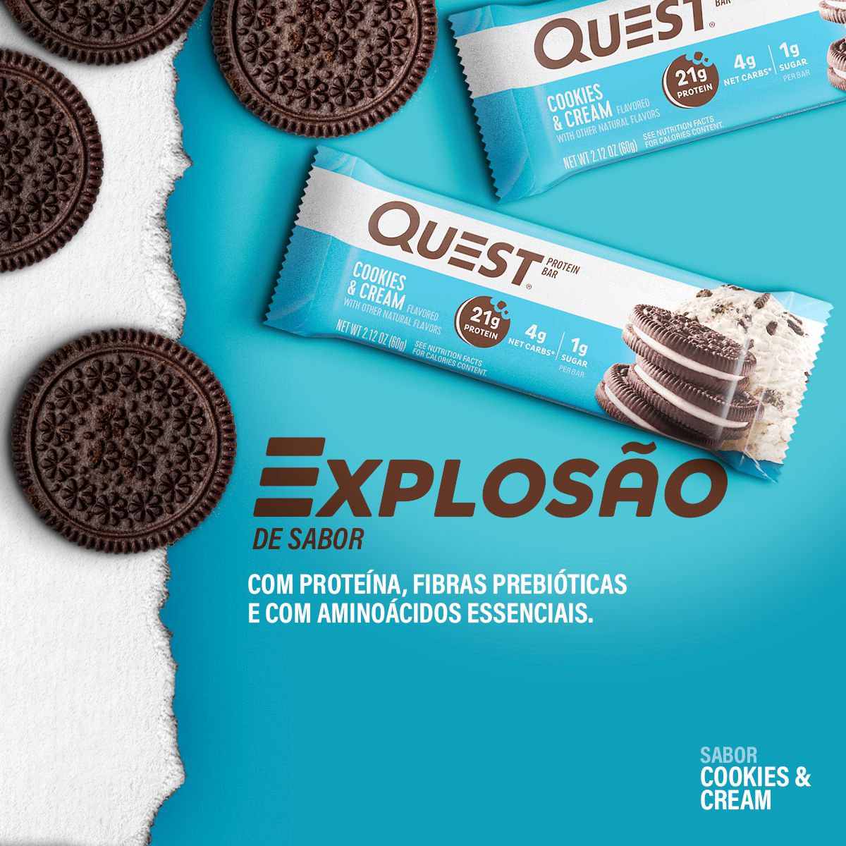 QUEST PROTEIN BAR COOKIES & CREAM 12 BARS/60G - QUEST NUTRITION - MUV ...