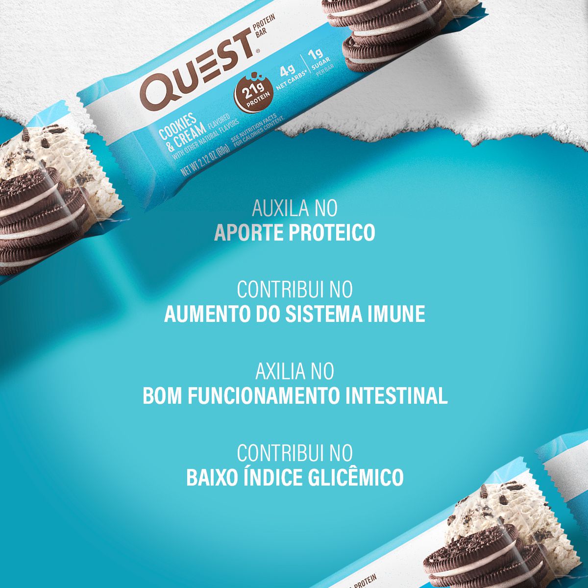 QUEST PROTEIN BAR COOKIES & CREAM 12 BARS/60G - QUEST NUTRITION - MUV ...