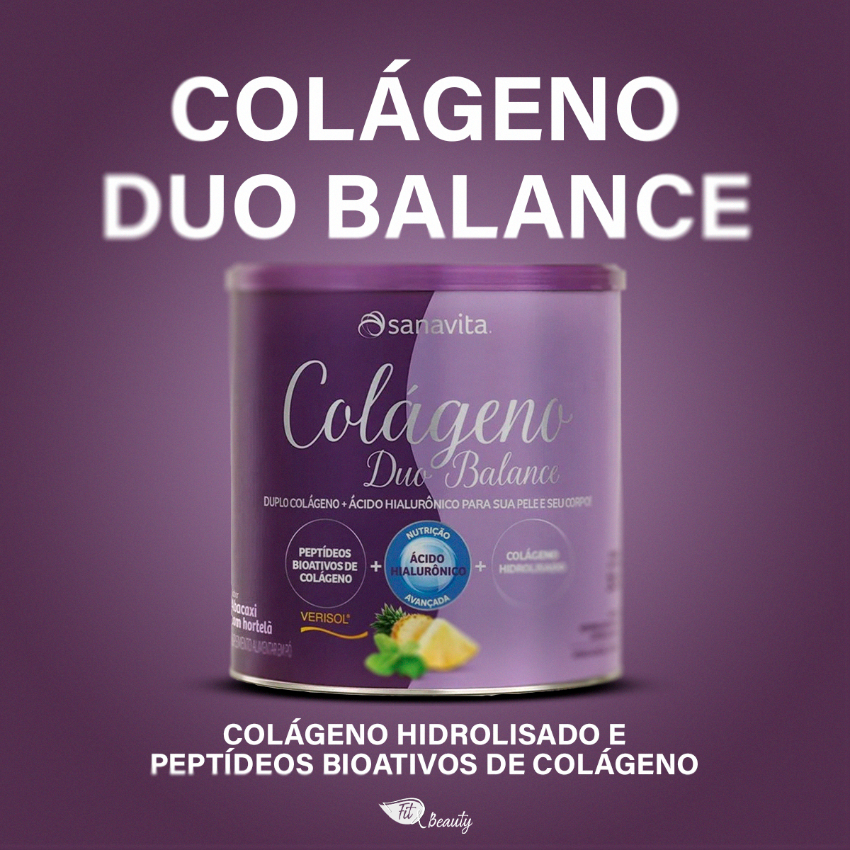 Colágeno Duo Balance Abacaxi - 330g - Sanavita - MUV Suplementos