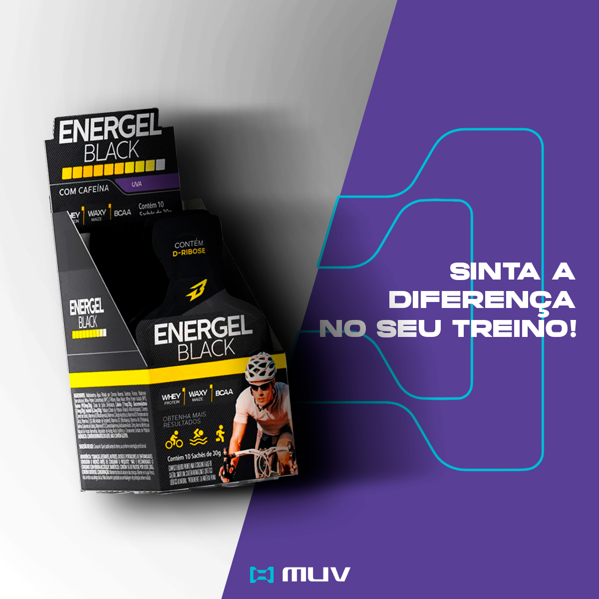 Energel Black Uva - 10 Sachês - Bodyaction - MUV Suplementos