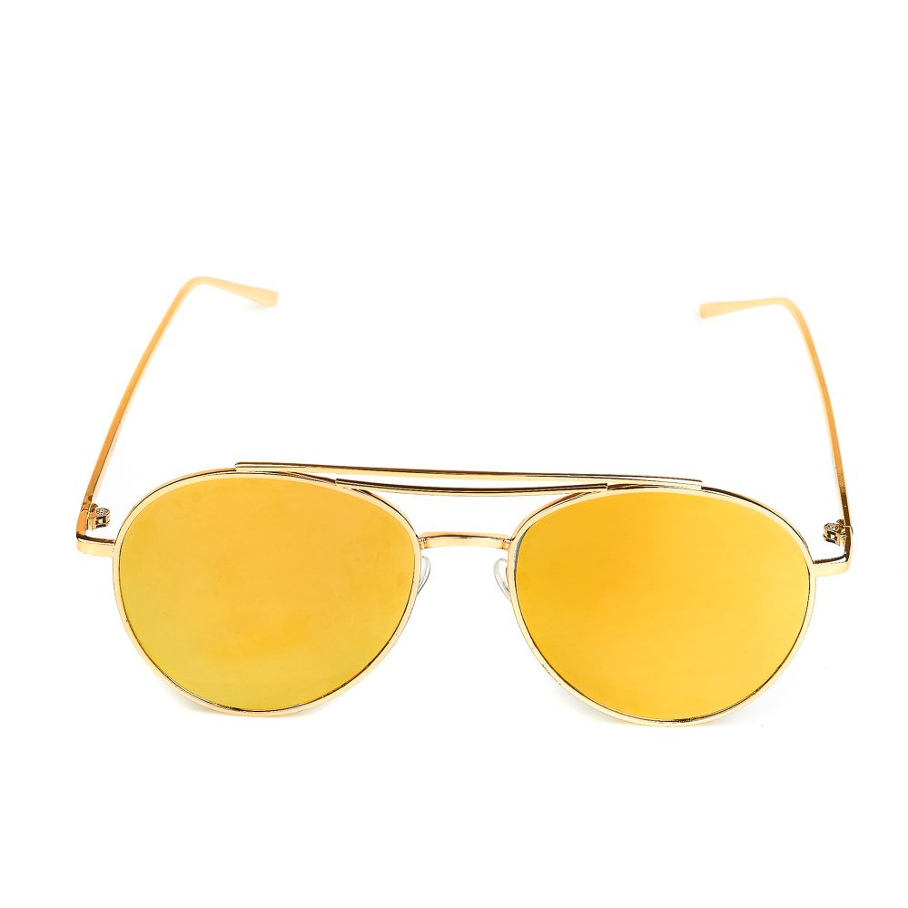 Óculos Solar Titania Aviador Redondo Dourado Lente espelhada - Muze Shop