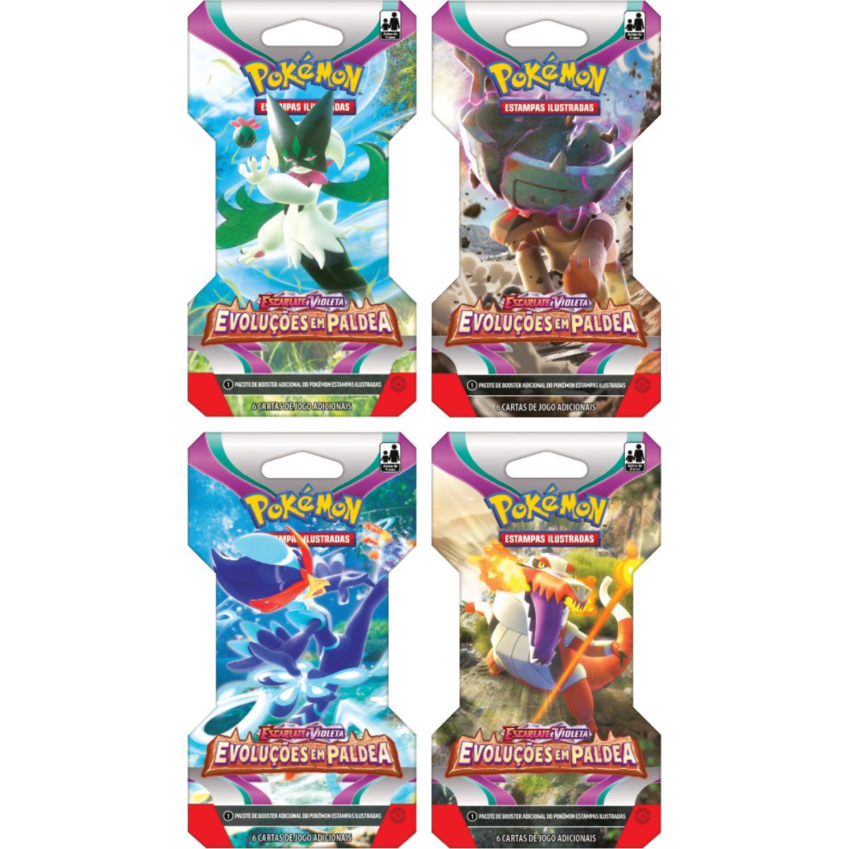 Pokemon TCG Estampas Ilustradas 2 Blisters Quadruplos Evoluções em Paldea  Escarlate e Violeta 2 Copag - 33198 : : Brinquedos e Jogos