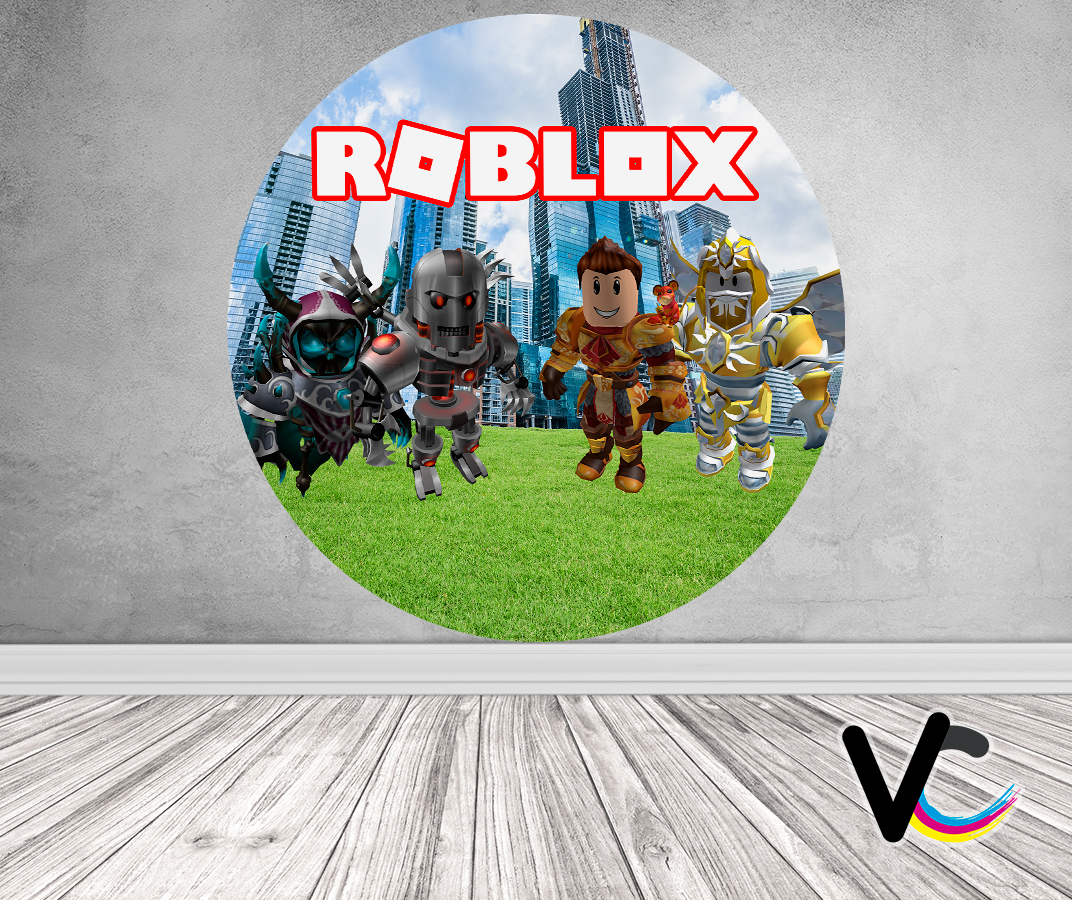 Painel Redondo Infantil Roblox Personagens 1,50x1,50