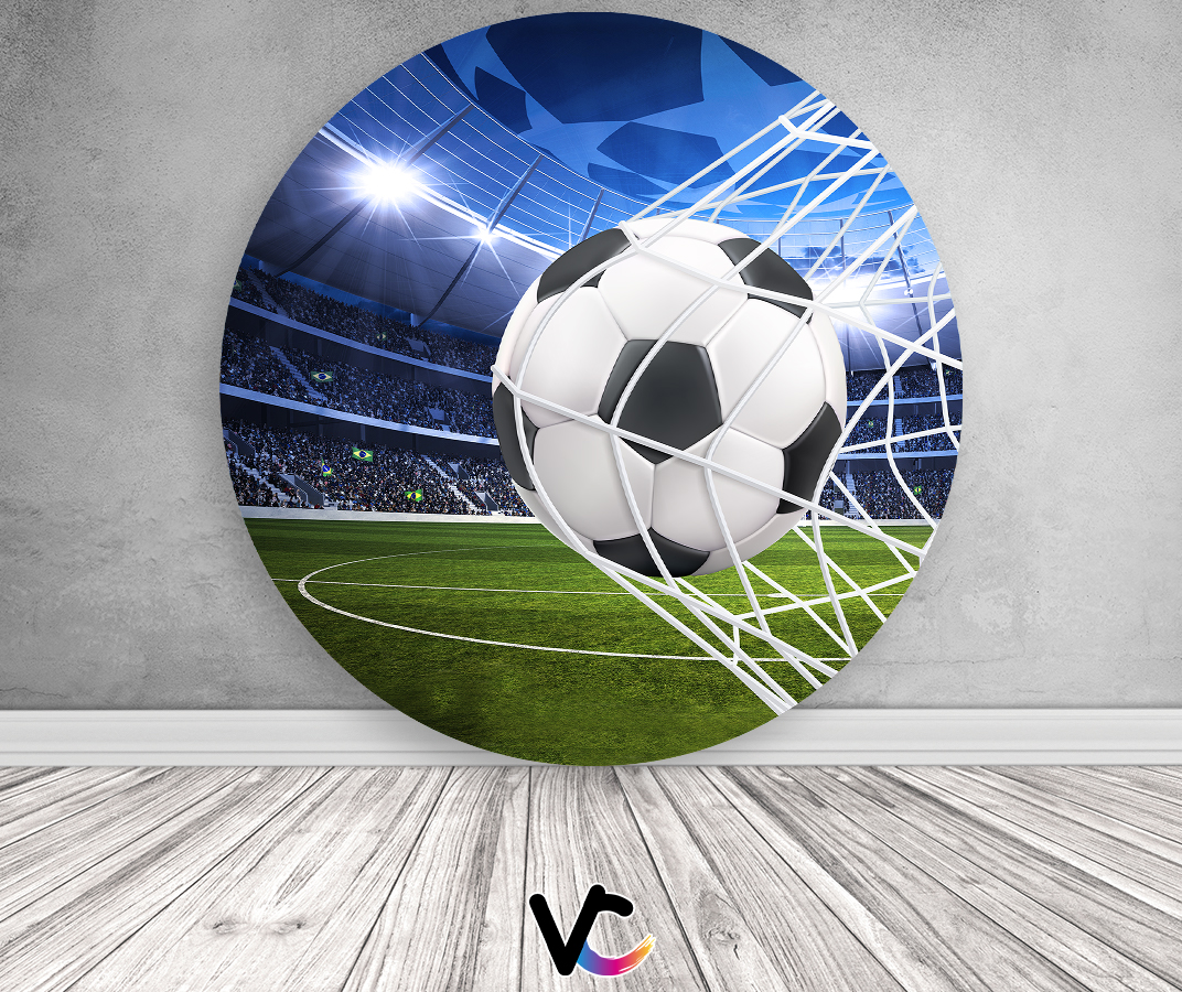 Painel De Festa Redondo 1,50x1,50 - Futebol Bola na Rede 003 - Via ...