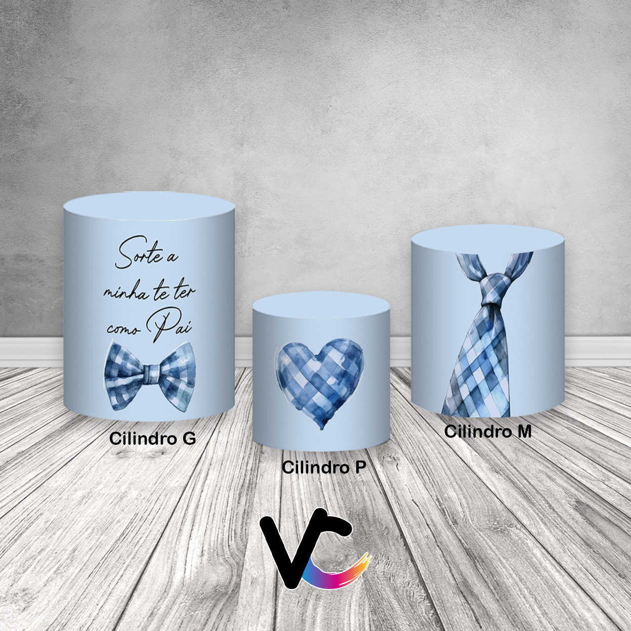 Trio De Capas De Cilindro - Dia dos Pais Frame Azul 064 - Via Cores ...