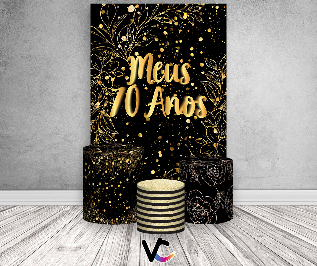 Painel De Festa Vertical 1,50 x 2,20 + Trio De Capas Cilindro - Efeito ...