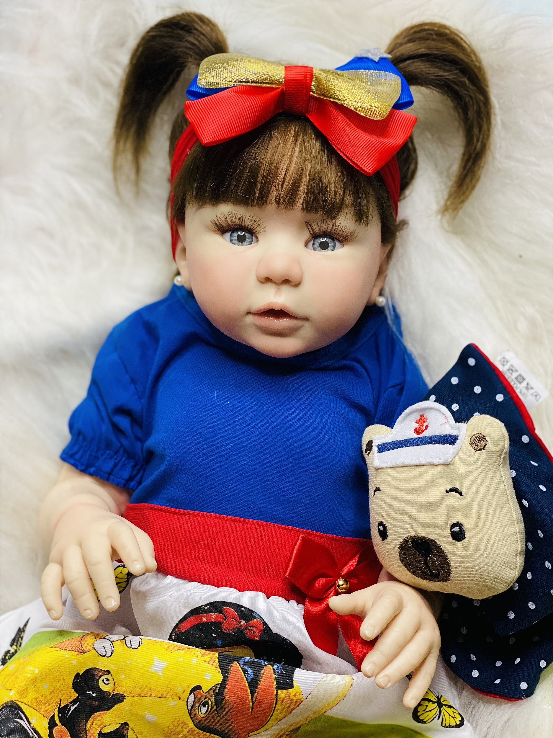 BEBÊ REBORN POLLY MEGA REALISTA TODA EM SILICONE - Maternidade