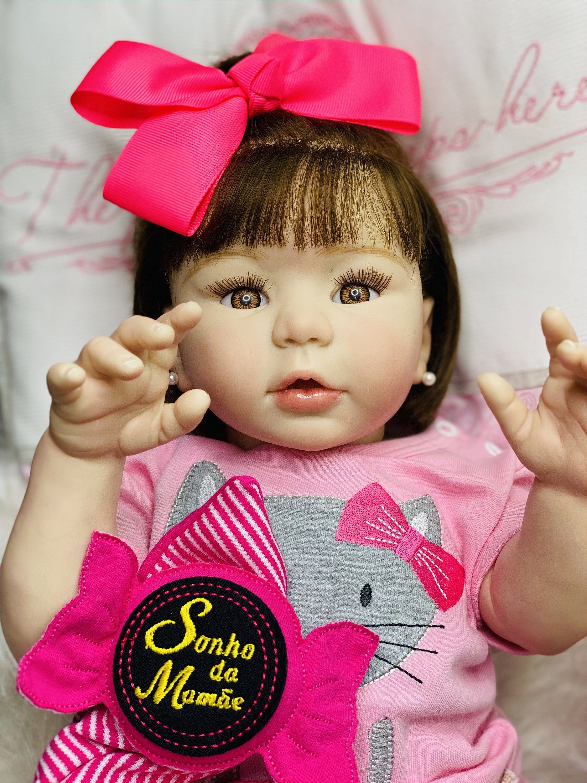 BEBÊ REBORN POLLY MEGA REALISTA TODA EM SILICONE - Maternidade