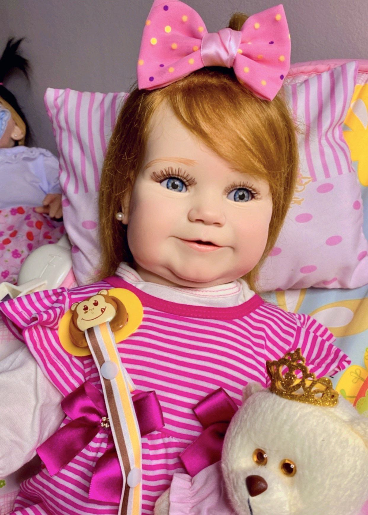 BEBÊ REBORN POLLY MEGA REALISTA TODA EM SILICONE - Maternidade