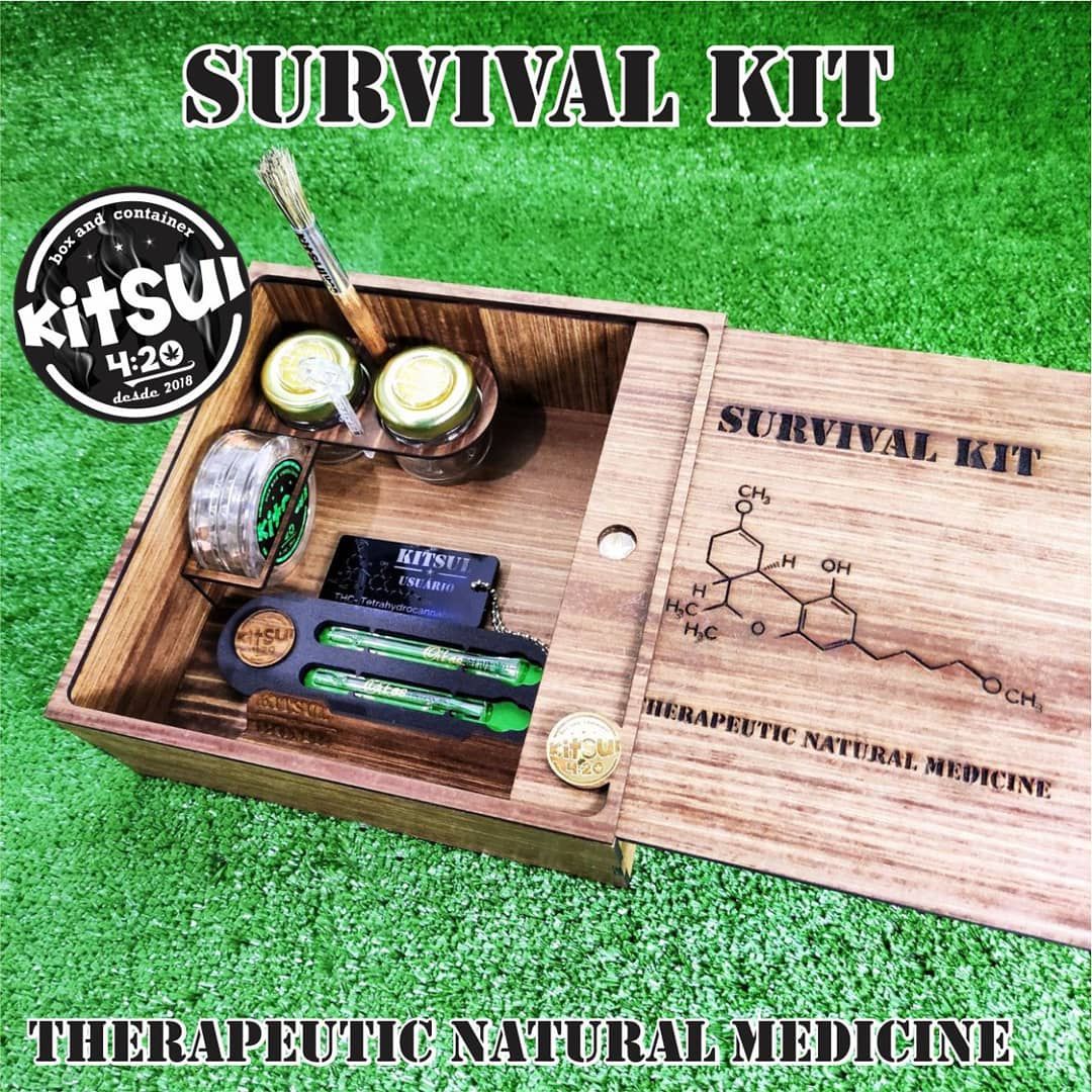 Caixa De Madeira KitSul Modelo Stoner Survival Kit MEDICINA Orange