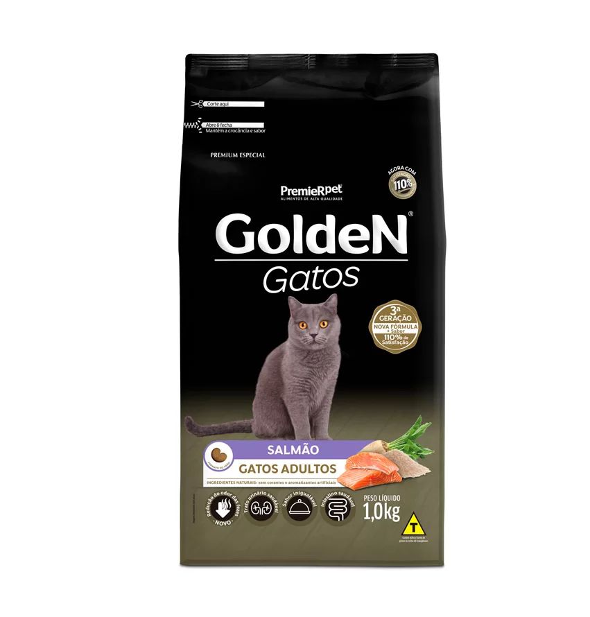 Ração Golden Gatos Adultos Sabor Salmão Center Shop do Animal