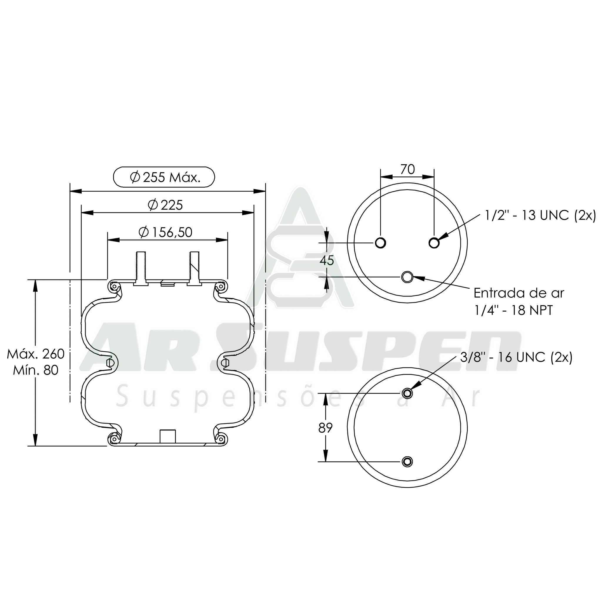 ST873 - Mola Pneumatica Suspensor Rodofort/ SAF Holland/ KLL - ArSuspen ...