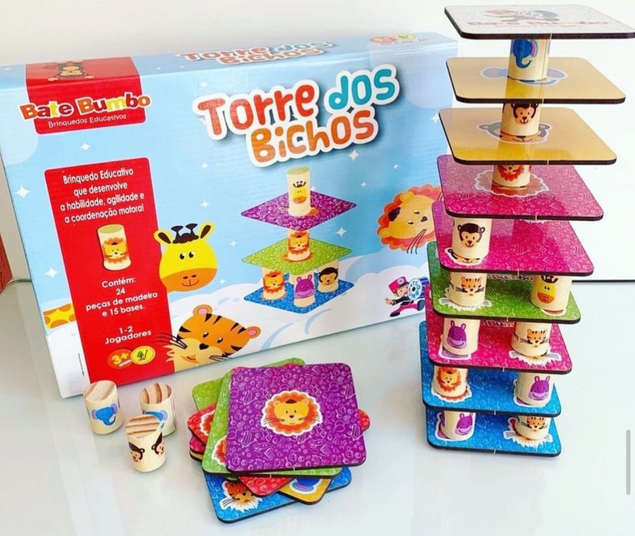 Jogo Tradicional Torre dos Bichos - ENGENHA KIDS - Produtos e acessórios  para bebê