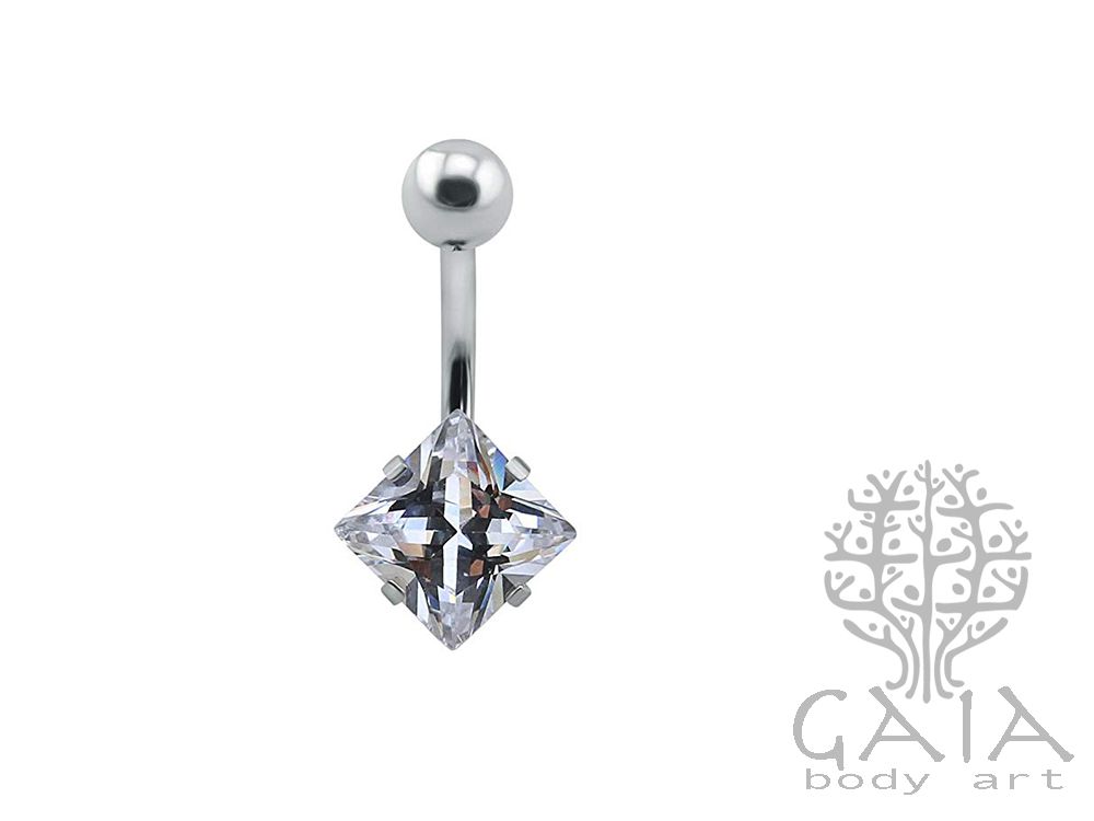 Piercing Prata 925 Umbigo Estrela Zircônia Aço